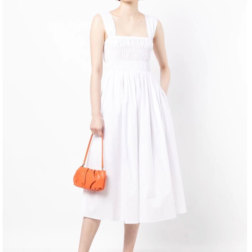 STAUD Ida smocked midi dress